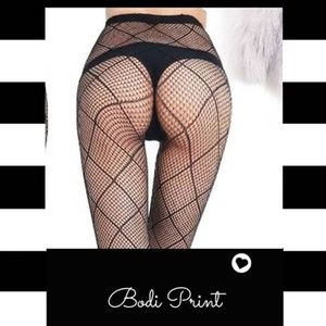 Diamante Negro Fishnet Pantyhose